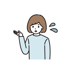 困った顔で説明をする女性