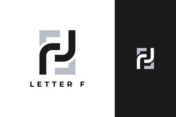 simple letter ff logo. geometrical ambigram vector.