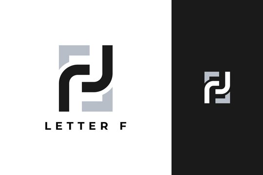 simple letter ff logo. geometrical ambigram vector.
