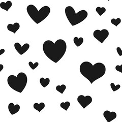 Hearts vector icon seamless pattern. Love texture background for valentine's day.