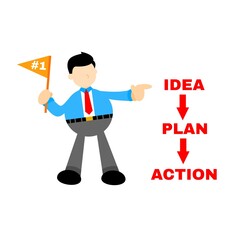 businessman and plan market cartoon doodle flat design style vector illustration 