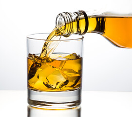Pouring whisky from a bottle