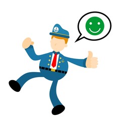 happy sailor captain navy emotion cartoon doodle flat design style vector illustration