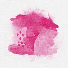 Watercolor Bright Pink Hand Drawing Brush Stroke Spring Background