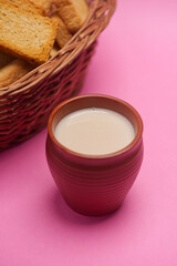 rusk with Indian mud tea cup 