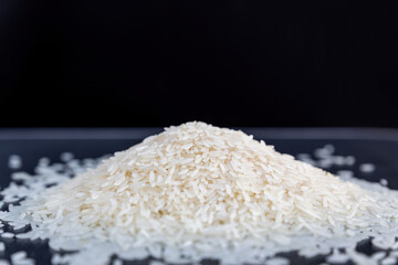 Close-up rice grain. basmati rice food background.Healthy food.product of thailand.
