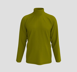 Longsleeves turtleneck shirt, 3d rendering, 3d illustration