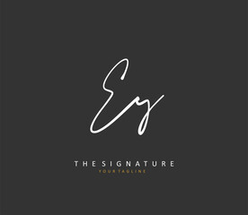 EY Initial letter handwriting and signature logo. A concept handwriting initial logo with template element.