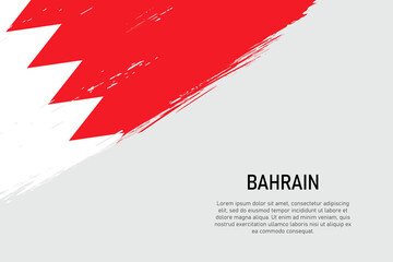 Grunge styled brush stroke background with flag of Bahrain