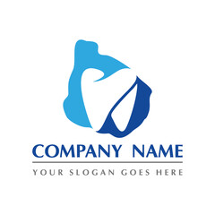 uruguay map and teeth dental care symbol logo vector