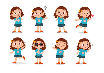 kid child expression vector illustration set bundle