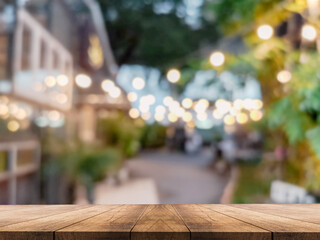 3D rendering, wooden top table on isolate bokeh background