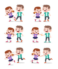 Fototapeta premium kids good and bad vector illustration