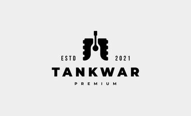 military tank simple logo design vector illustration