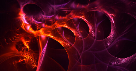 3D rendering abstract colorful fractal light background