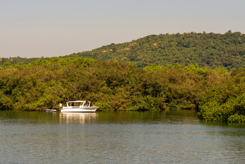 Landscape and Interiors from a boathouse drive in Charpora Goa. Exotic tourism in Goa.
