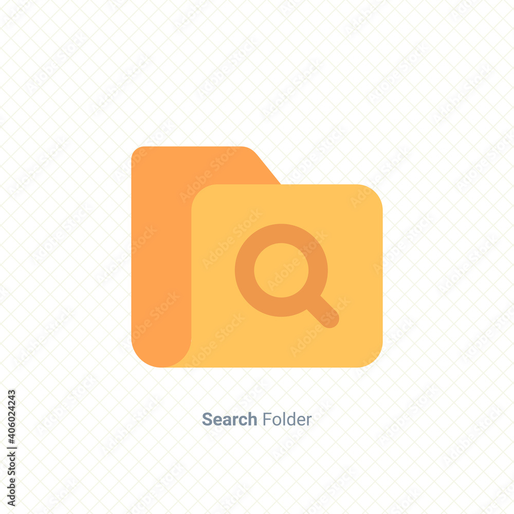 Poster search folder icon single graphic design element vector illustration for business presentation, info