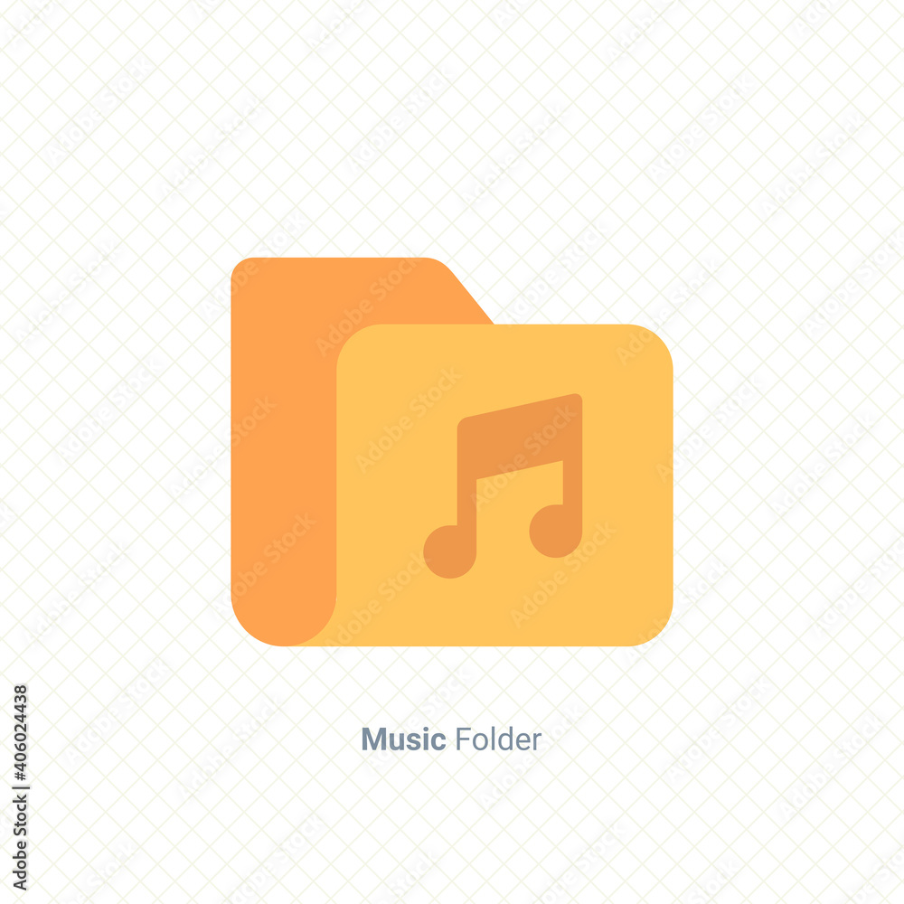 Poster music audio folder icon single graphic design element vector illustration for business presentation,