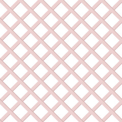 Vector seamless pattern with diagonal grid in pastel colors on white background. Soft and trendy texture for fabrics, paper and other surfaces.
