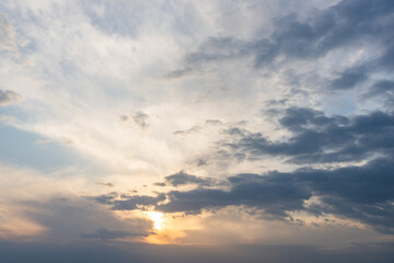 Naklejka na ściany i meble sunset cloud with blue sky