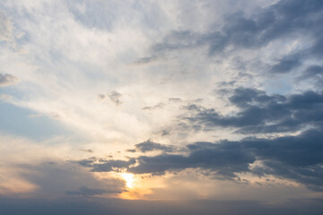 sunset cloud with blue sky
