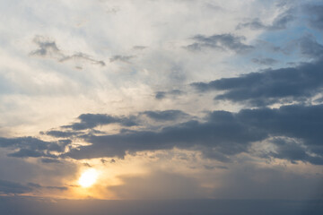 sunset cloud with blue sky