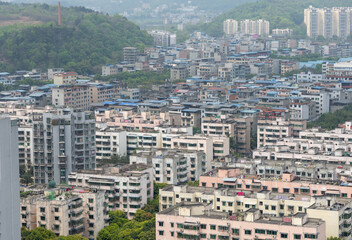 Naklejka premium Colorful architecture at mianyang,sichuan