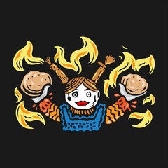 Maslenitsa or Shrovetide. ornament elements on the theme of Great Russian holiday Shrovetide. Russian inscription Maslenitsa. Vector illustration for banner or greeting card.