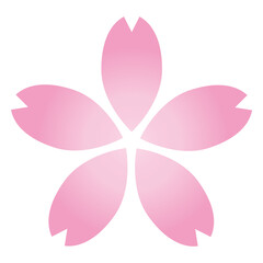 桜の花のシンプルなカラーアイコン