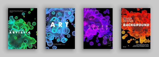 Modern abstract covers set. Color bubbles. Futuristic cover design