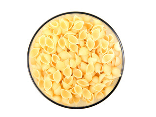 italian pasta in a plate on a white plate. flour products and food in cooking