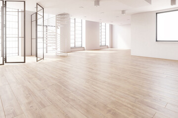 Empty Loft Area in Design - 3d visualization