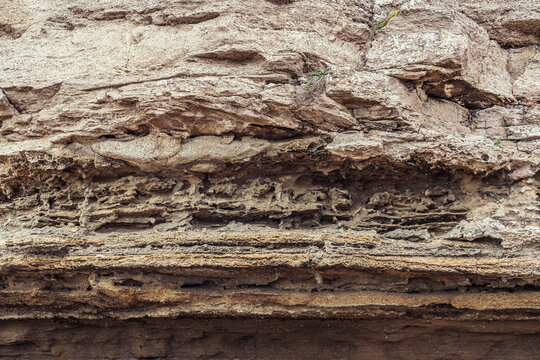 Rock layers texture. Sedimentary rocks