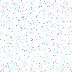 Hand Drawn blue Snowflakes Christmas Seamless Pattern. Subtle Flying Snow Flakes on white Background. Curious chalk handdrawn snow overlay. Classic holiday season decoration.