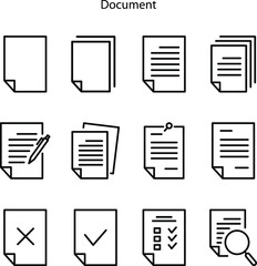 document icon isolated on white background from office collection. document icon trendy and modern document symbol for logo, web, app, UI. document icon simple sign. document icon flat vector illustra