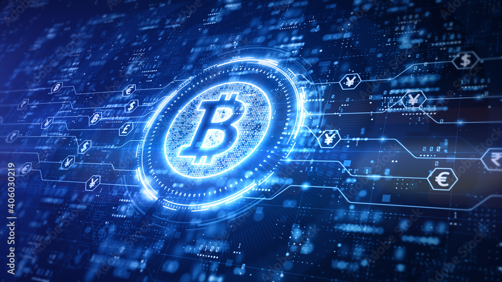 Aufkleber bitcoin blockchain cryptocurrency digital encryption, digital money exchange, technology global netw