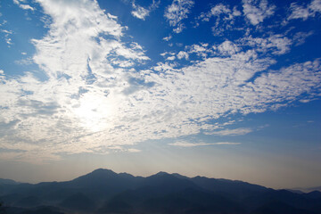 Portrait of White clouds and blue sky 