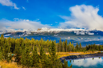  The lake among the snow covered mountains