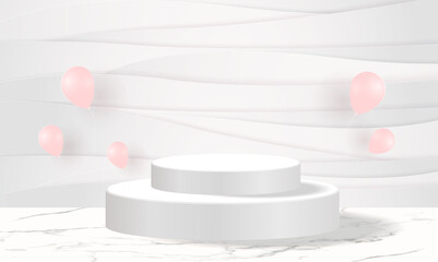 podium with white background white abstract for mockup besiness 