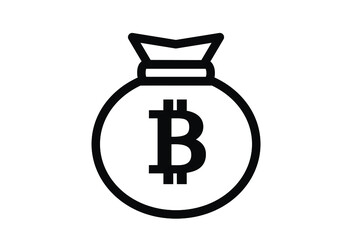 ビットコインのマークが入ったかばんのビジネスアイコン