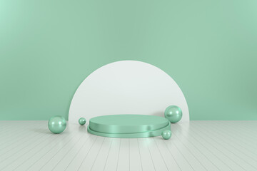 3D rendering of geometric stereo background can be used for commercial advertising