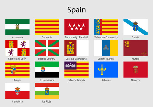 Flags of the communities of Spain, All Spanish regions flag collection