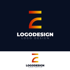 E letter logo design minimal and modern logotype vector template