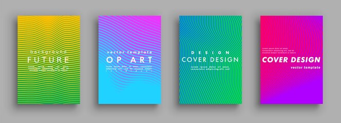 Future minimal covers design. Colorful halftone gradients. Background geometric patterns. Vector template