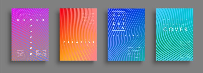 Future minimal covers design. Colorful halftone gradients. Background geometric patterns. Vector template