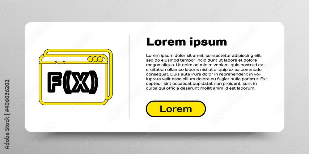 Poster line function mathematical symbol icon isolated on white background. colorful outline concept. vecto