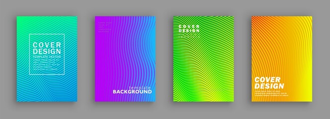 Future minimal covers design. Colorful halftone gradients. Background geometric patterns. Vector template