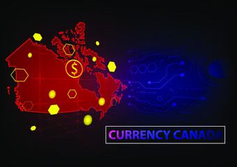high technology currency canada dollar using as abstract background business digital data technology concept	