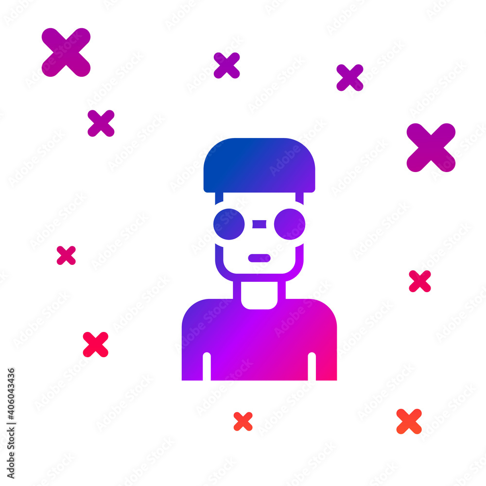 Aufkleber color nerd geek icon isolated on white background. gradient random dynamic shapes. vector.