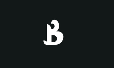 b text initial minimal logo design